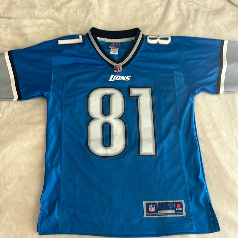 Calvin Johnson Detroit Lions blue jersey